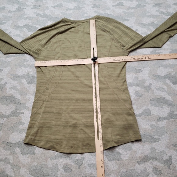 Athleta Top Womens Medium Green 1/4 Zip Long Sleeve - Picture 8 of 11